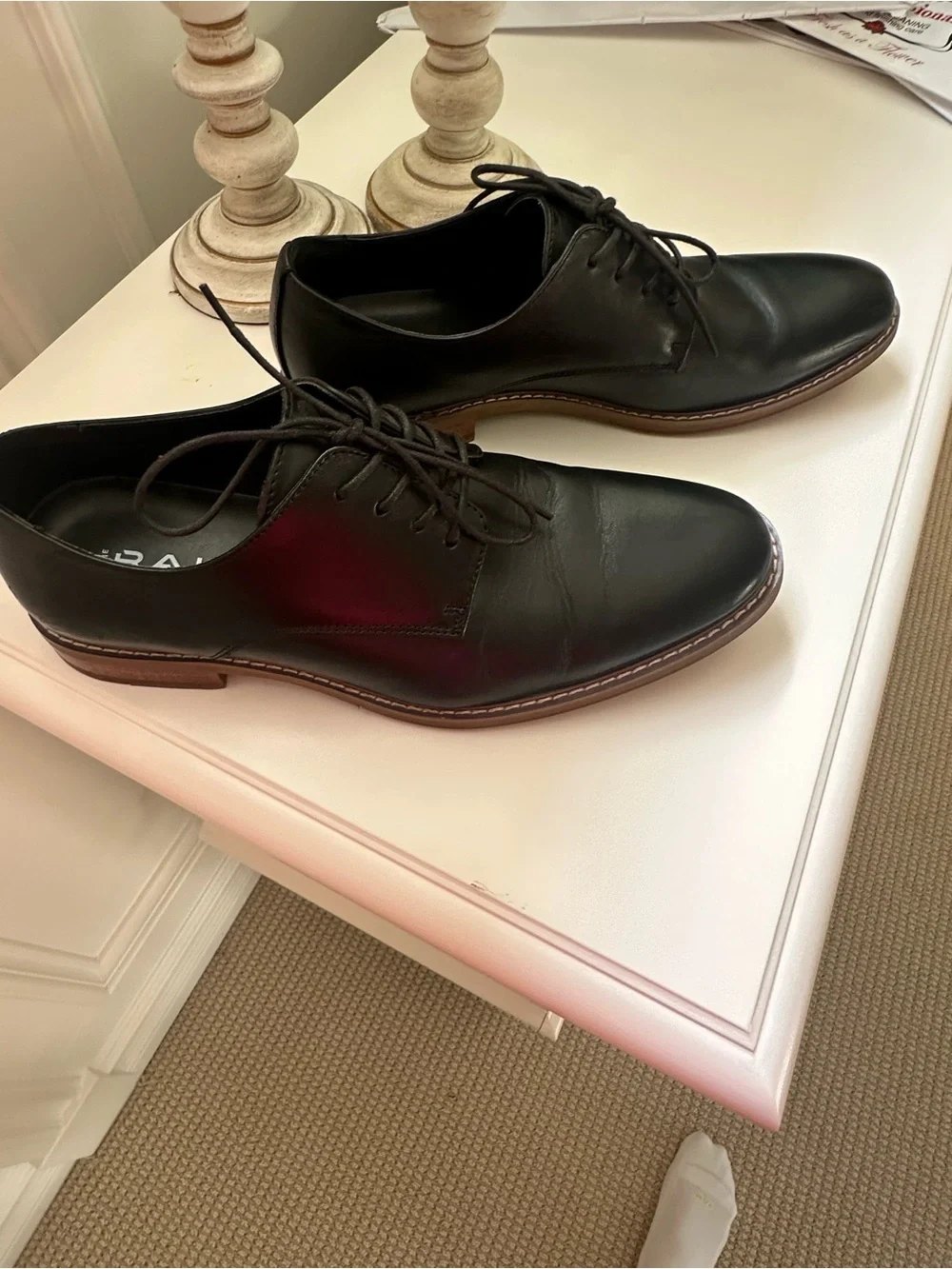 The Rail Black Leather Derby Oxfords